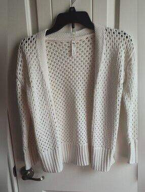 SO Open-Weave Cream Girls Cardigan